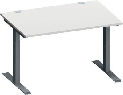 Schäfer Shop Genius Schreibtisch MODENA FLEX in Lichtgrau und Anthrazit, Rechteckform mit T-Fuß Rechteckrohr, B: 120 cm, T: 80 cm, H: 65-85 cm - Bild 1