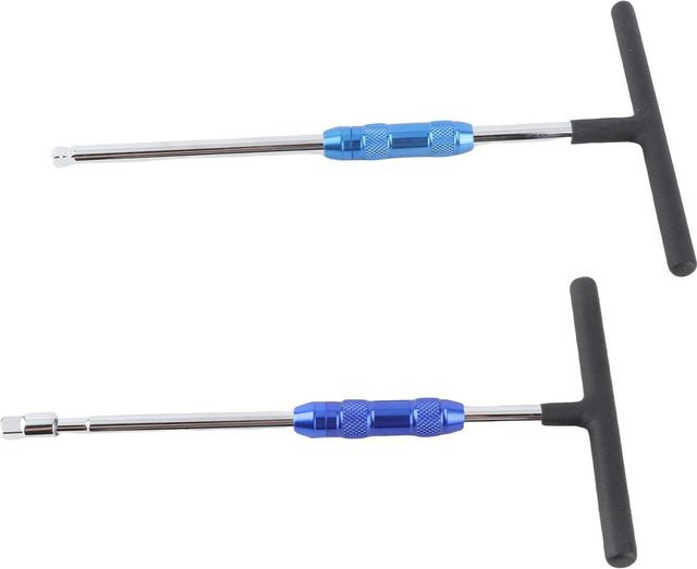 Igeteck T-Griff Schraubenschlüssel Set mit 3 Adaptern, 2 Stück, Chrom und Weiß - Bild 1