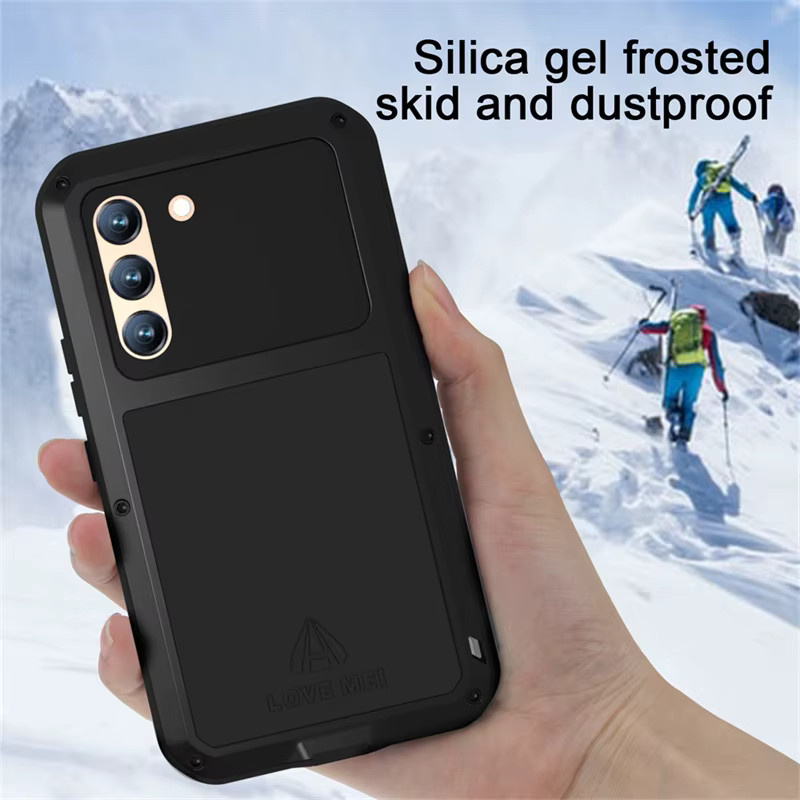 Love Mei Silikon Handyhülle für Samsung Galaxy S26 Ultra, S25, S24, S23 in Schwarz mit militärischem Schutz und Stoßfestigkeit - Bild 2