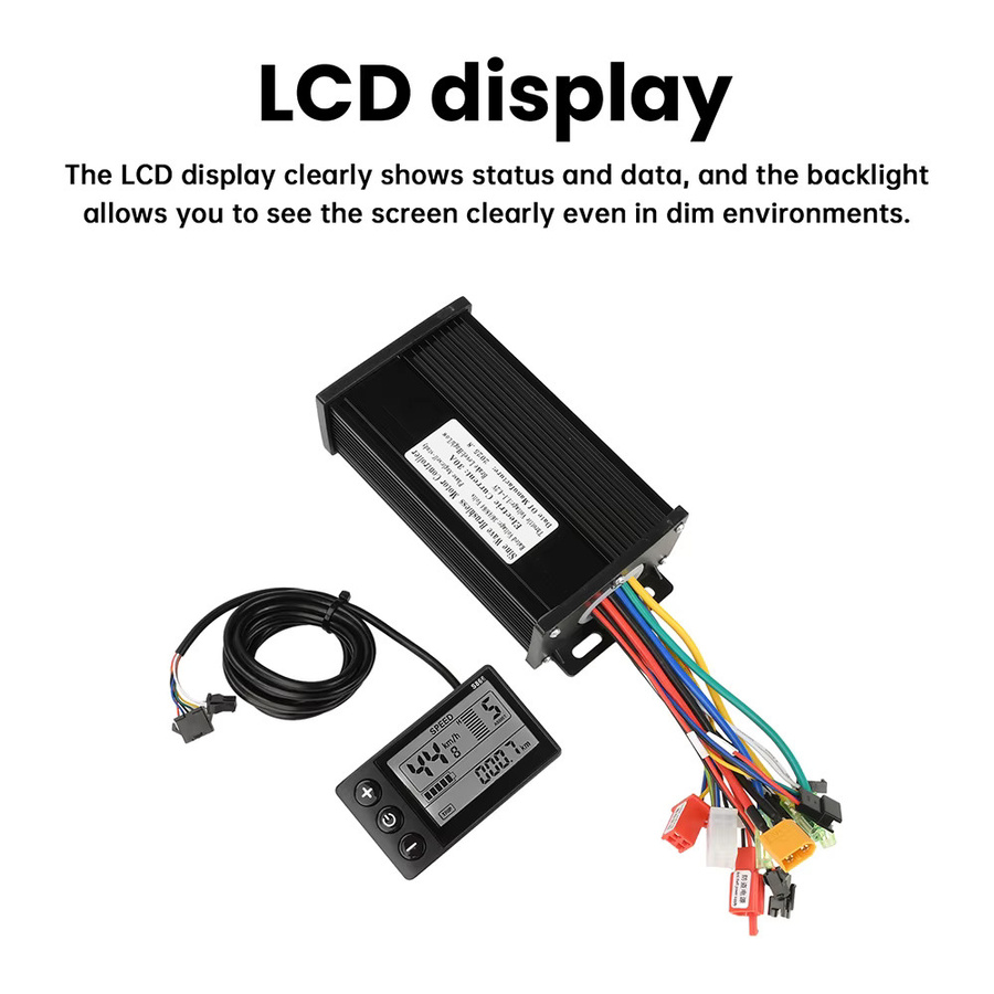 Aideepen Sinuswellen Brushless Motorcontroller für E-Bikes, 3-Modus-Treiber für 750-1500W, kompatibel mit LCD-Displays S866, V888, SW900, 890, Schwarz - Bild 2