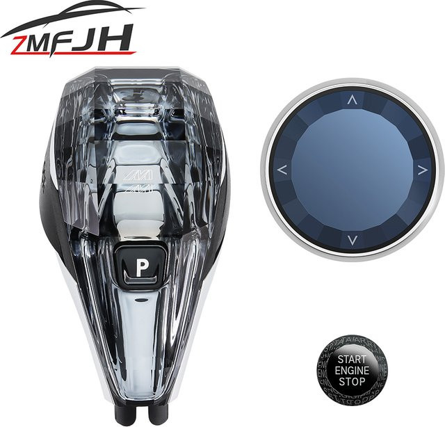 ZMFJH 3-teiliges Kristall-Schaltknauf-Set für BMW X3 X5 X6 X7 Z4 in Transparent - Bild 1