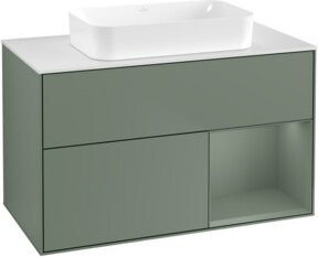 V&B Waschtischunterschrank Finion mit Wandbeleuchtung, Breite: 100 cm, Farbe: Lackiert - Bild 1
