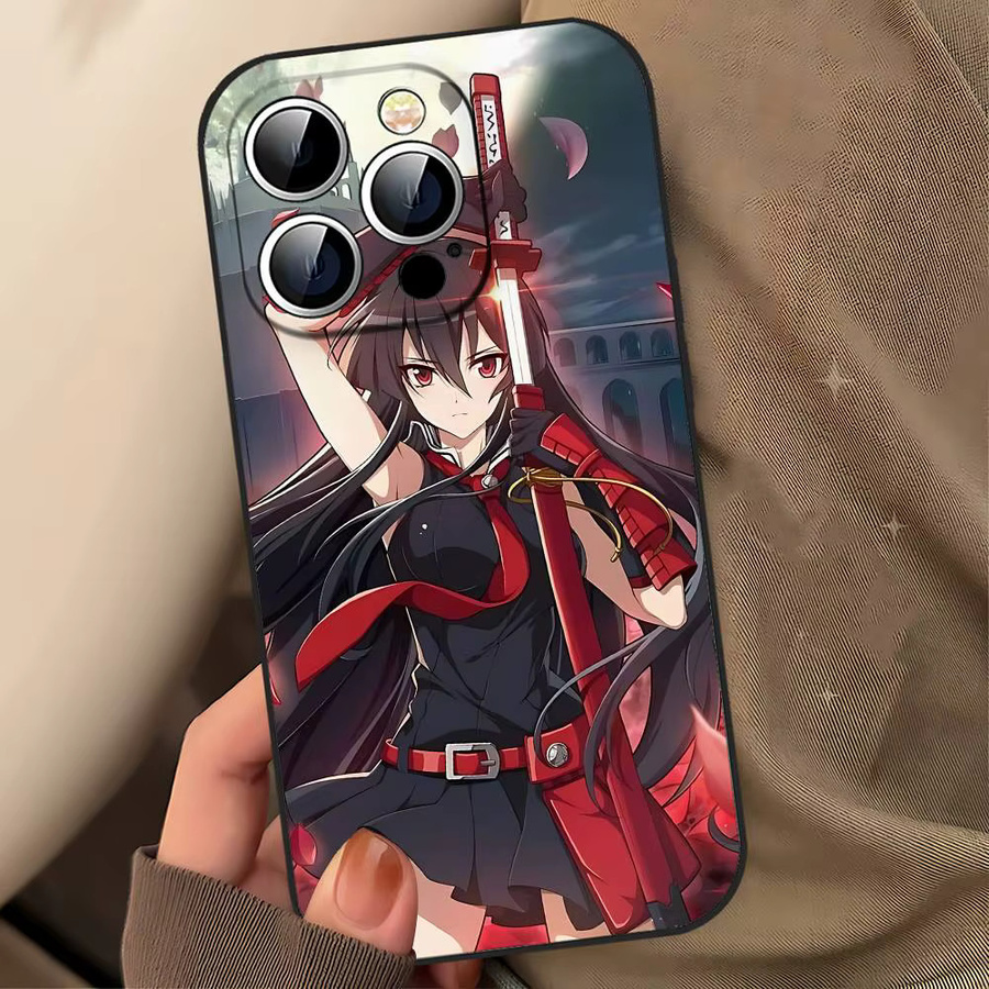 Akame Ga Kill Funda Handyhülle Schwarz für iPhone 17 16 15 14 13 11 Pro Max Plus X XR XS Max 13 Mini - Bild 4
