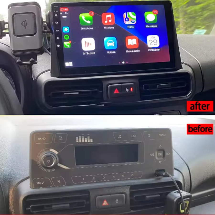 TIEYEZ Android 16 Autoradio mit Carplay und Multimedia Videoplayer in Schwarz für Citroen Berlingo 2019, Peugeot Partner Rifter 2020 und Opel Combo - Bild 2