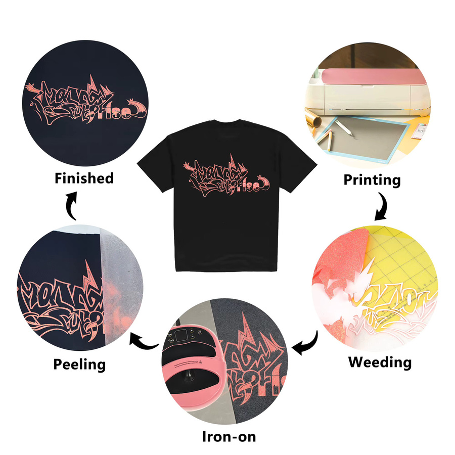 Glitzer-HTV-Vinyl von guangyintong in Gold, im Dunkeln leuchtendes Wärmeübertragungsvinyl zum Aufbügeln für T-Shirts und alle Schneidemaschinen - Bild 2