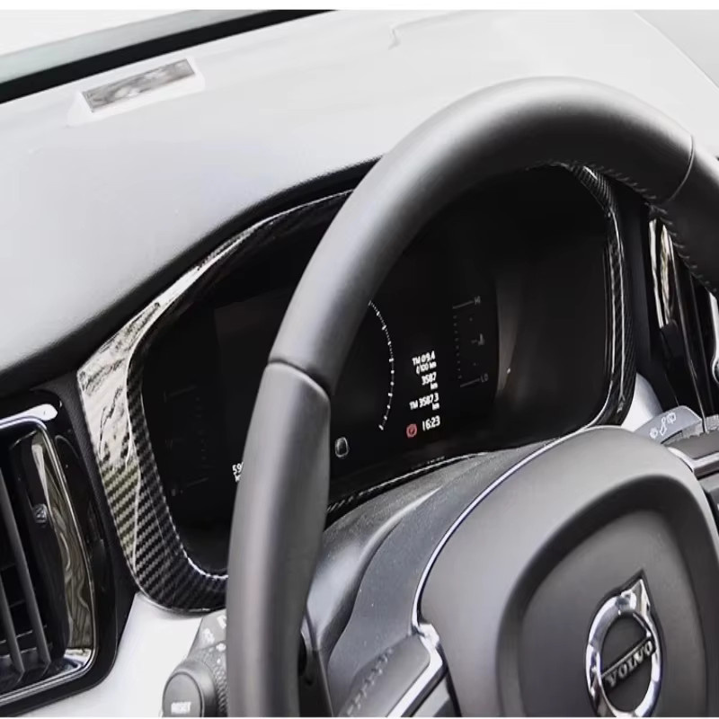 Iyacath Dashboard Instrument Bildschirm Dekoration Abdeckung für Volvo XC60 2018-2022 in Schwarz Carbon Faser Optik - Bild 3