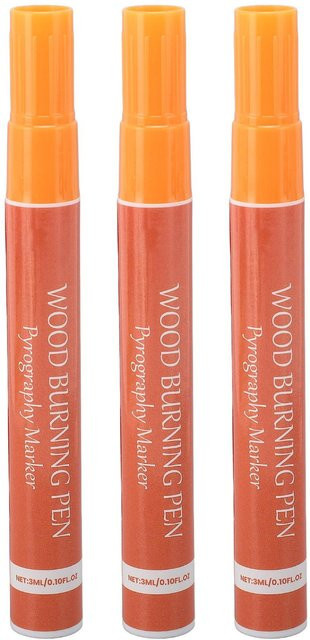 GoolRC Brandmalstift Set mit 3 Stück Thermofarbstoff in Orange für Holzkunst und Lederhandwerk, 3 ml pro Stift - Bild 1