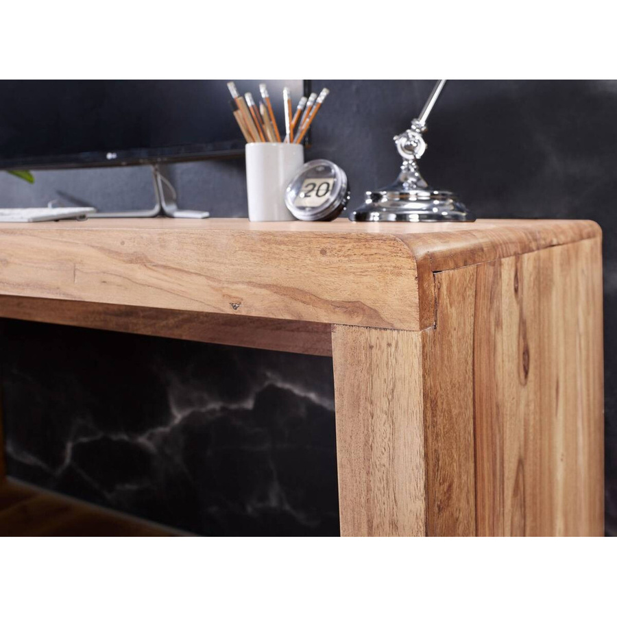 Wohnling Schreibtisch aus Akazie Holz in Braun und Beige B/H/T: 160 x 76 x 80 cm - Bild 2