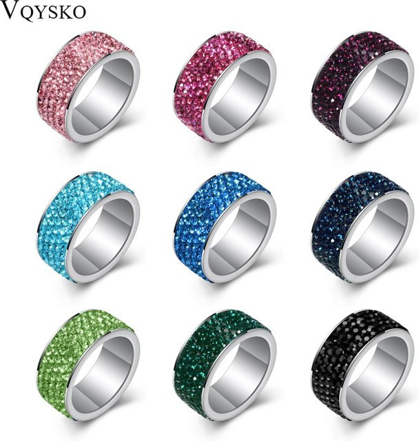 VQYSKO Ring 316L Edelstahl, CZ Kristall, Damen - Bild 1