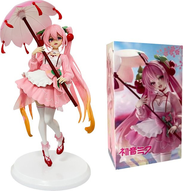 Bandai Hatsune Miku Figur, Regenschirm Kirschblüten, Kunststoff, Rosa / Pink - Bild 1