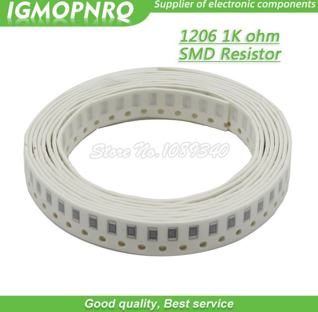 SMD Widerstand 1k Ohm Chip Widerstand 1/4W mit 1% Toleranz in Weiß - Bild 1