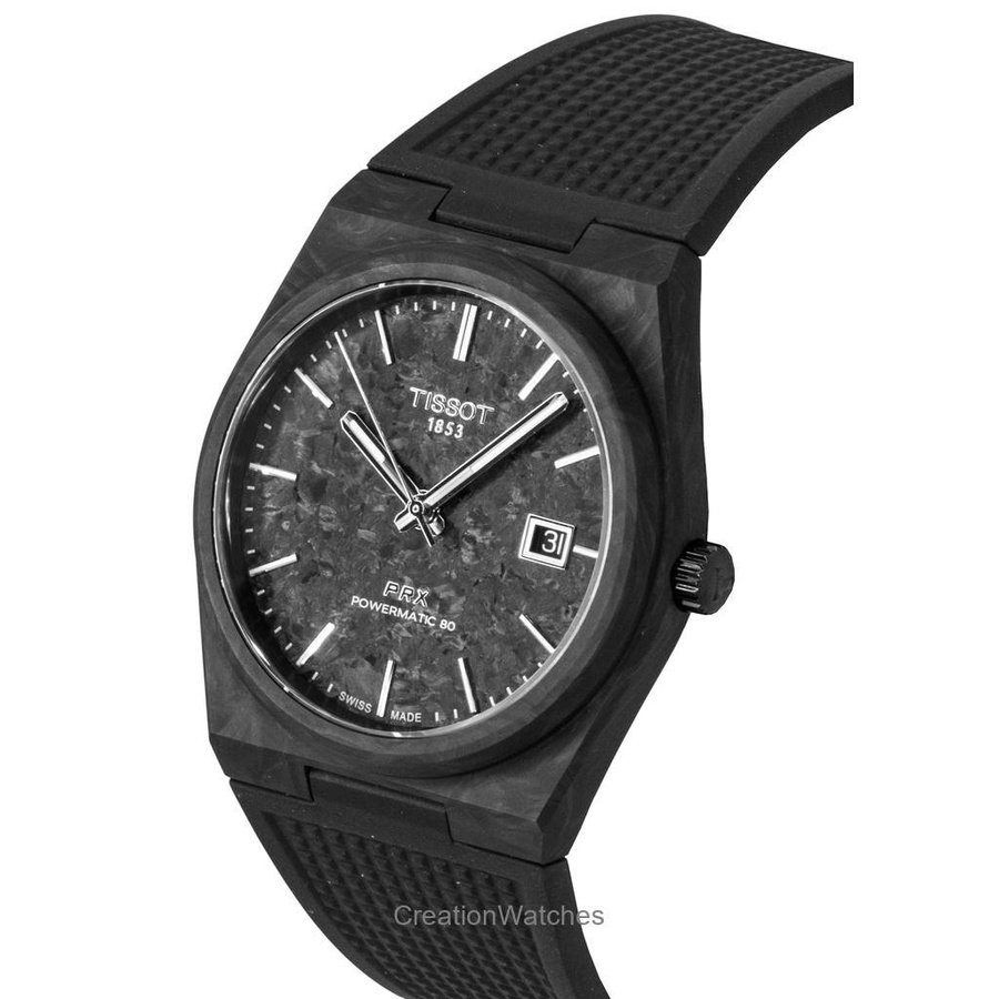 Tissot Herrenuhr PRX Karbon Powermatic-80 Automatik, 40mm, 10ATM
Tissot Herrenuhr PRX Carbon, Automatik, Synthetisches Armband, Schwarz - Bild 4