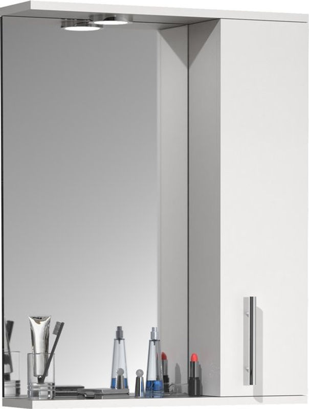 VCM Spiegelschrank Lisalo L Badschrank mit LED-Beleuchtung in Weiss, B/H/T: 55 x 71 x 14 cm - Bild 3