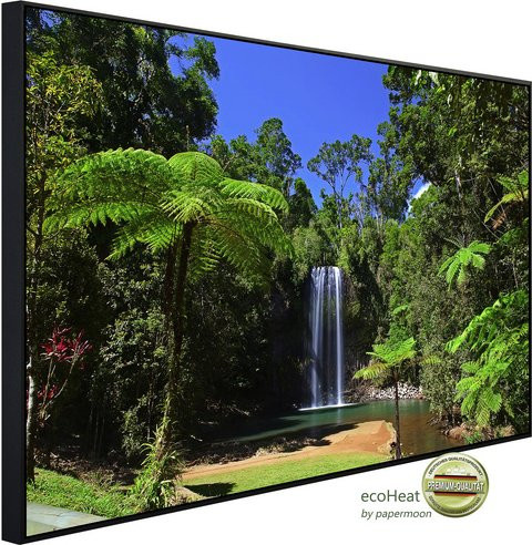 papermoon EcoHeat Infrarotheizung Wasserfall im Wald in Bunt mit Matt-Effekt, App-Steuerung und Überhitzungsschutz - Bild 1