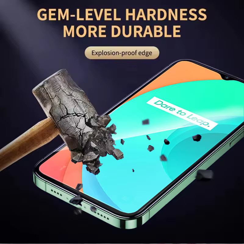 3er-Set Gehärtetes Glas Displayfolie für Realme C11, Transparent, HD-Schutz mit Fingerabdruck-Funktion und Anti-Explosion-Technologie - Bild 3