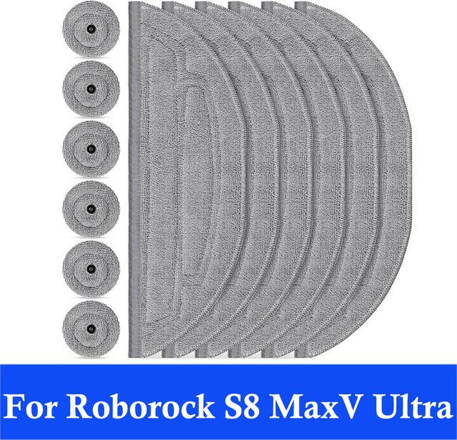 Roborock Ersatzteil-Set für S8 MaxV Ultra, S8 Max Ultra und G20S mit Hauptseitenbürsten, Mopptüchern, HEPA-Filtern und Staubbeuteln in Grau - Bild 1