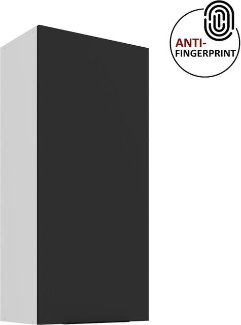 ARIA Hängeschrank Schwarz Matt mit drei Einlegeböden Höhe: 50 cm, Breite: 90 cm - Bild 1