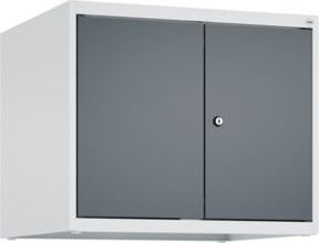 C+P Aufsatzschrank Classic PLUS mit 2 Abteilen, Wandmontage, Zylinderschloss, Grau/Anthrazit, B: 50 cm, H: 60 cm, T: 50 cm - Bild 1