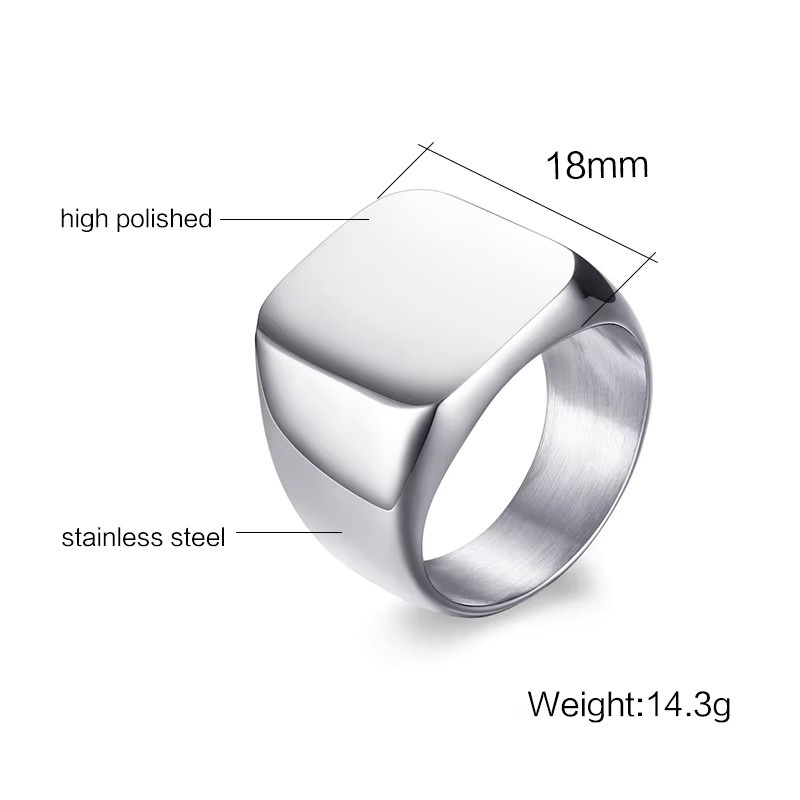 Sigent Ring, Edelstahl, Alphabet, Herren, Silber - Bild 3