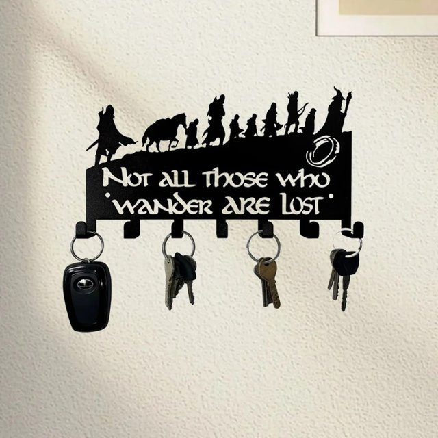 CIFBUY Wandmontierter Schlüsselhalter aus Metall in Schwarz als moderner Schlüssel-Organizer mit Haken - Bild 1