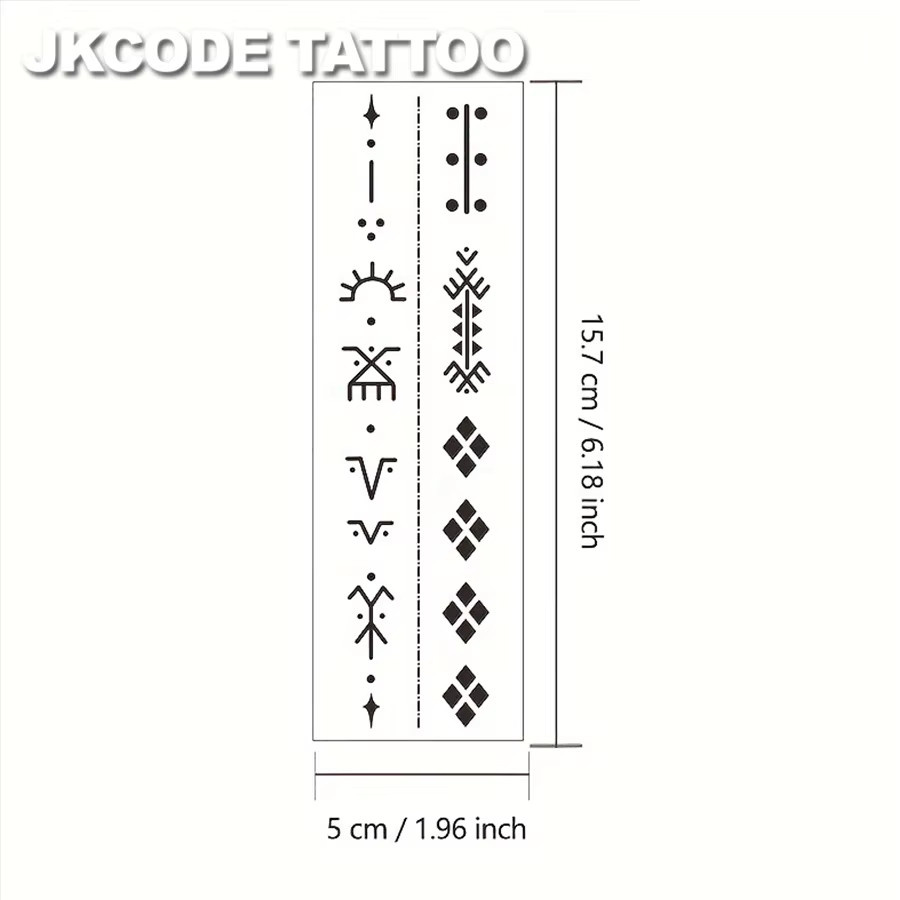 JKCODE TATTOO Mehndi-Design Temporäre Tattoos, Sterne, Sonne, Mond, Damen - Bild 3