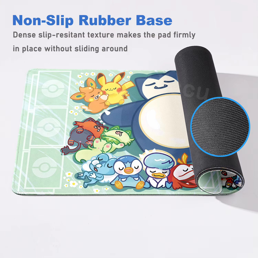 Potdemiel Mauspad mit Snorlax Cartoon-Anime-Muster, rutschfeste Schreibtischunterlage mit Gummibasis für Gaming und Büro - Bild 2