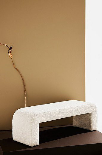 Odette Bank aus Bouclé in Pastill, Breite: 120 cm, Tiefe: 41 cm, Höhe: 40 cm - Bild 1