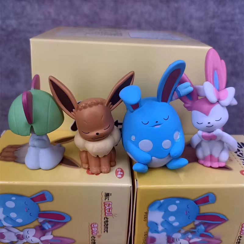 Pokemon Anime Figuren Blind Box mit neigbarem Kopf Eevee Ralts Azumarill als Sammlerfiguren und Ornamente in Mehrfarbig - Bild 2