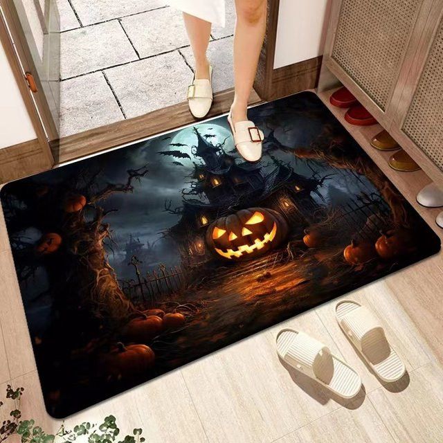 VIKAMA Halloween Fußmatte für die Eingangstür, wasserabsorbierender Teppich als Partydekoration für dein Zuhause - Bild 1
