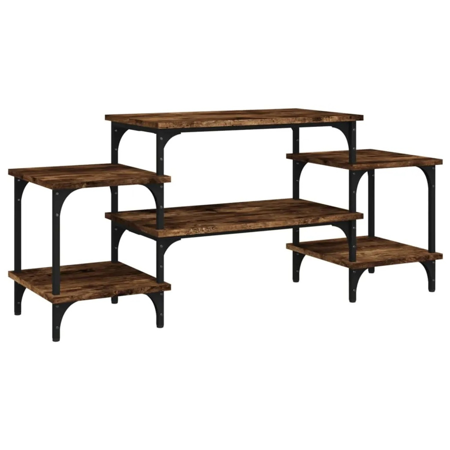 vidaXL TV-Schrank aus Holzwerkstoff und Stahl in Räuchereiche, Braun, B: 117 cm, T: 35 cm, H: 52 cm - Bild 2