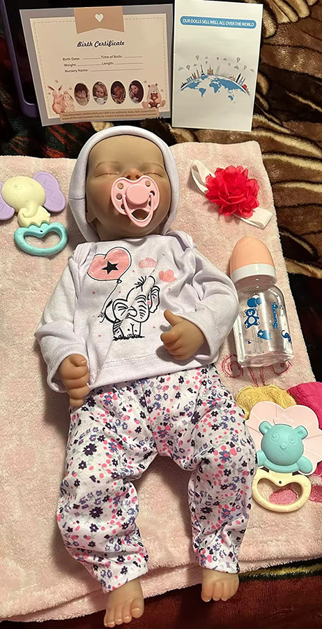 Miaio Babypuppen, 17-Zoll-Babypuppen mit weichem Körper, bewegliche Neugeborene, Plüsch / Textil - Bild 2
