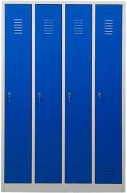 PROREGAL Garderobenspind Camel 4-Fächer aus Metall mit Zylinderschloss, Farbe: Grau-Blau, H x B x T: 180 x 117 x 50 cm - Bild 1