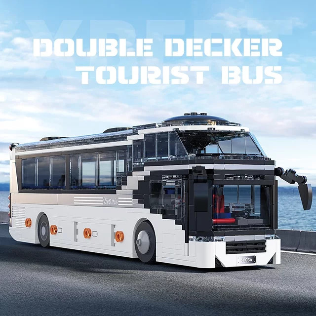 AMAZINGBLOKS Stadt-Touristenbus Doppeldecker-Touristenbus-Modell, Baukasten, 811 Teile, ab 14 Jahren - Bild 1