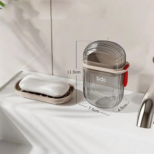 LChome Tragbare Seifenaufbewahrungsbox aus Kunststoff, wasserdicht und transparent, Farbe: Schwarz - Bild 1