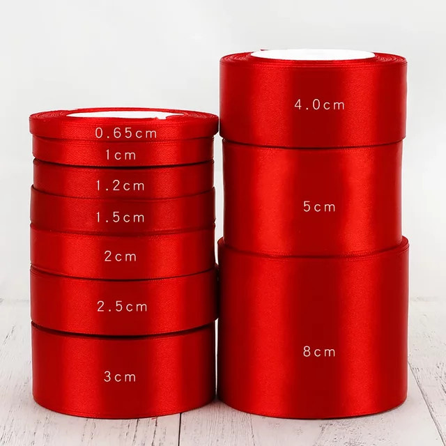 Wusmart Rotes Satinband für Dekoration und Geschenkverpackung - Bild 1