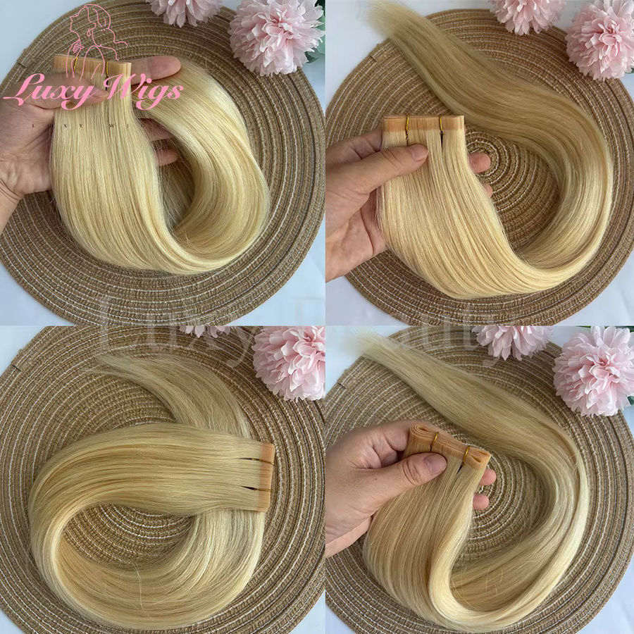 Luxy Beauty Haarverlängerung aus Echthaar, Balayage-Blond, PU-Band - Bild 2