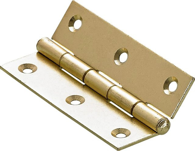 Hettich Scharnier aus Stahl in Messingoptik Gold, B: 70 mm, T: 35 mm - Bild 1