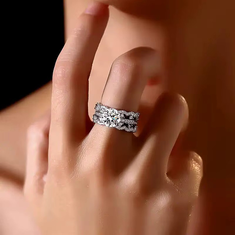 Huitan Ring, silberfarben, Zirkonia, Damen - Bild 5