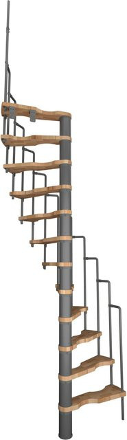 Minka Spindeltreppe Suono Spiraltreppe aus Holz in Grau-Buche Hell, Breite: 120 cm, Höhe: 305 cm - Bild 1