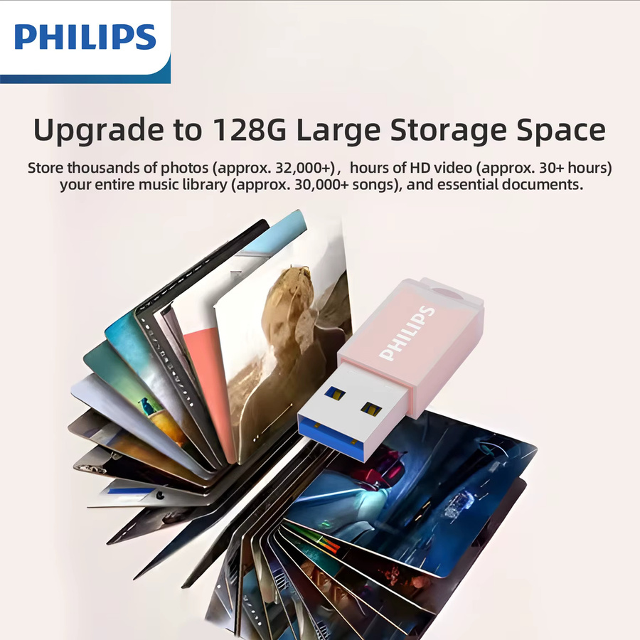 Philips USB-Flash-Laufwerk 128 GB aus weichem Silikon in Blau für PC, Tablet und Laptop - Bild 2