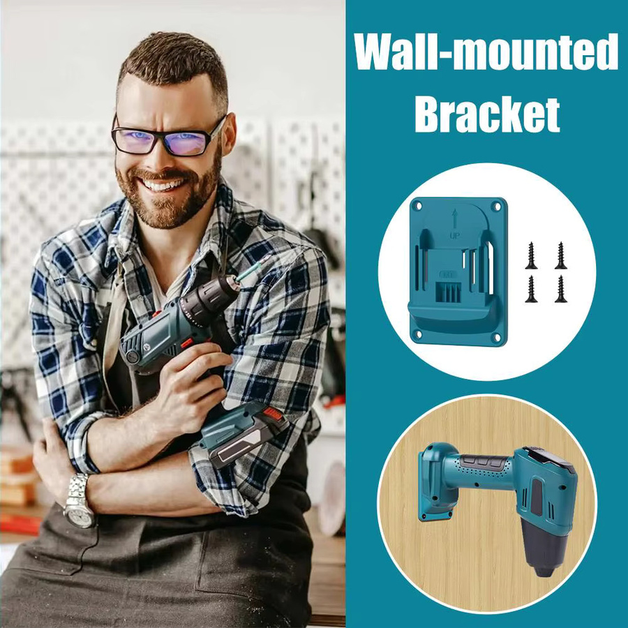 Bohrerhalterung für Makita 18 V Li-Ionen-Bohrer, Wand-Dock-Aufhänger aus Kunststoff in Schwarz und Blau für Garage und Werkstatt - Bild 3