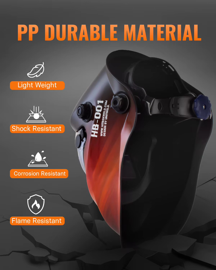 HITBOX HB001 Schweißhelm True-Color mit automatischer Abdunkelung, solarbetrieben, Blau, für MIG TIG MMA und Plasmaschneiden - Bild 2