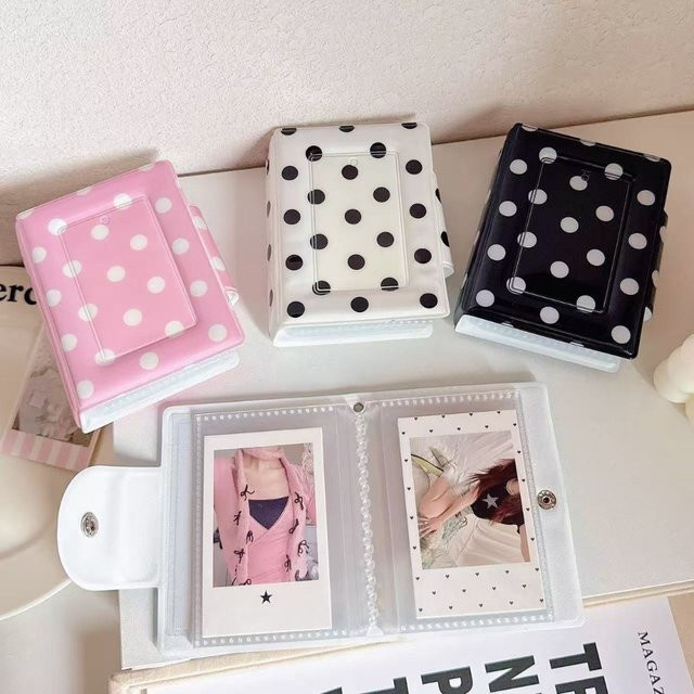 Kawaii Polka Dot Fotobuch mit 40 Fächern für 3 Inch Photocards, Sammelalbum für Photocard Binder in Schwarz, Weiß und Multicolour - Bild 1