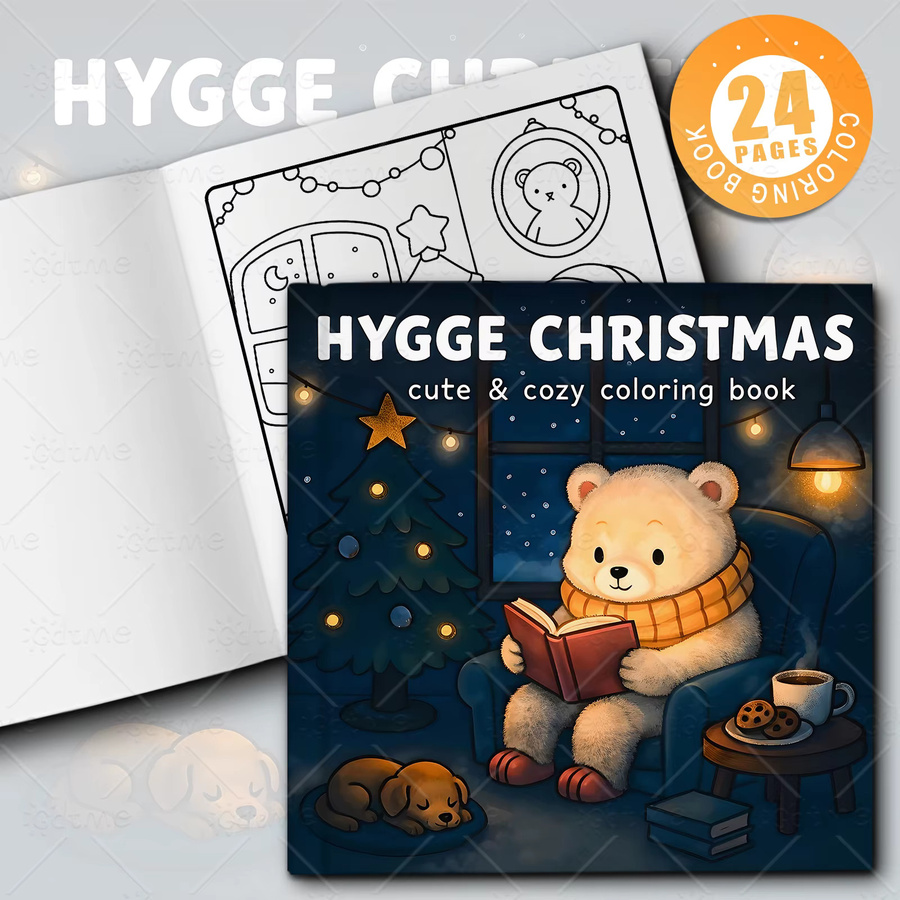 HYGGE CHRISTMAS Malbuch für Erwachsene, Christmas, Tiere, bunt - Bild 3