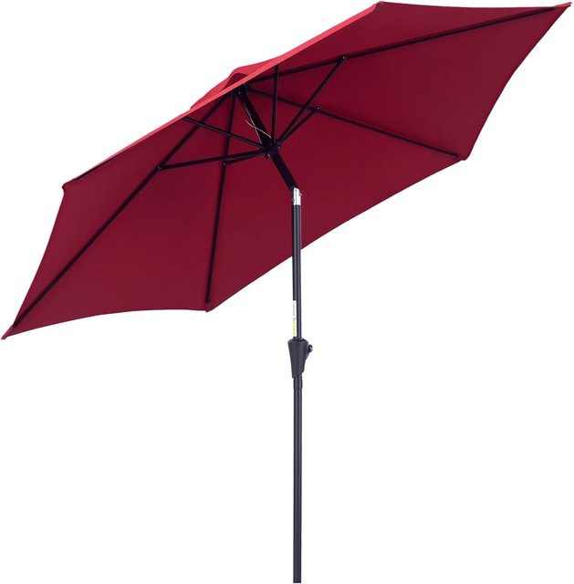 Outsunny Marktschirm Sonnenschirm aus Aluminium und Polyester in Rot, Höhe: 235 cm, Durchmesser: 260 cm - Bild 5