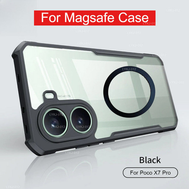 Xiaomi MagSafe Schutzhülle für Redmi Note 15 14 T Pro X8 X7 X6 X5 Ultra Turbo 4 Airbag Sturzsichere Abdeckung in Schwarz oder Transparent - Bild 1