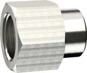 Riegler Muffe reduzierend aus vernickeltem Messing in Silber, G 1/4 i. auf G 1/2 i., SW 24 - Bild 1