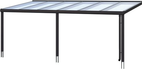 SKANHOLZ Terrassenüberdachung Garda in Schiefergrau mit Polycarbonat-Dach und integrierter Regenrinne, Breite: 648 cm - Bild 1