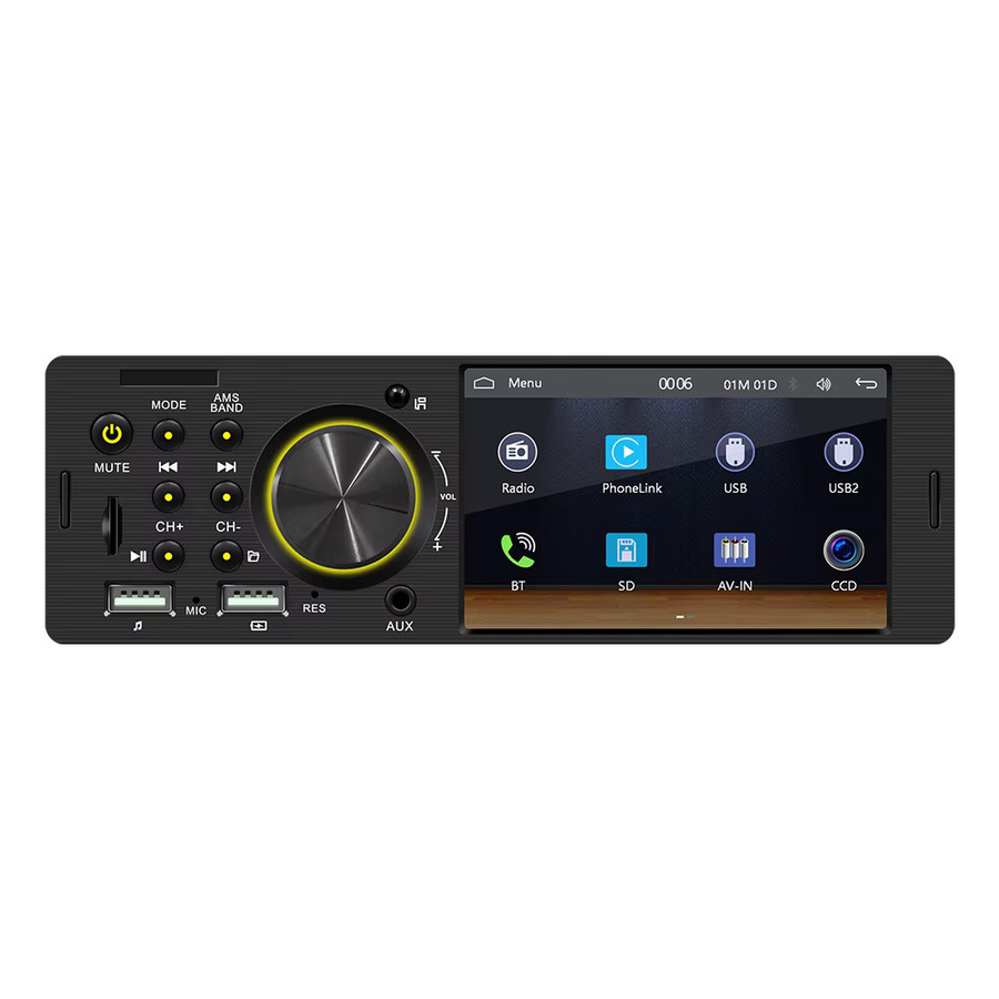 NaviFly 1Din Autoradio mit 4,1 Zoll Display, Wireless und Wired Carplay, Android Auto, Bluetooth, USB und FM Stereo in Schwarz - Bild 5