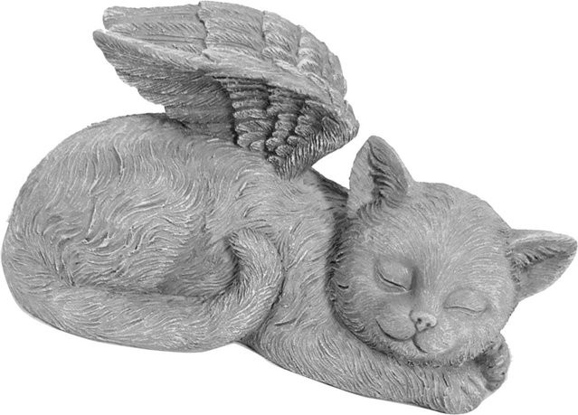 Gartenskulptur mfySpace Engel als Haustier Denkmal Statue aus Kunstharz für Katzen und Hunde - Bild 1